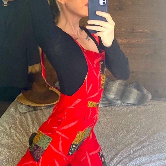 30% OFF BUNDLES! NWT Cotton overalls jumpsuit boho oversized wide leg romper - Picture 3 of 12